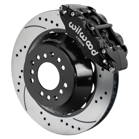Wilwood Narrow Superlite 6R Front Kit 14.00in Drilled & Slotted Rotors - Black