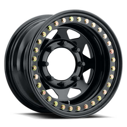 Raceline RT80 Rock 8 Spoke 15x8in / 8x165.1 BP / -19mm Offset / 130.81mm Bore - Gloss Black