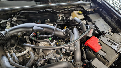 J&L 24-25 Ford Ranger Raptor 3.0L PCV Side Oil Separator - Clear Anodized