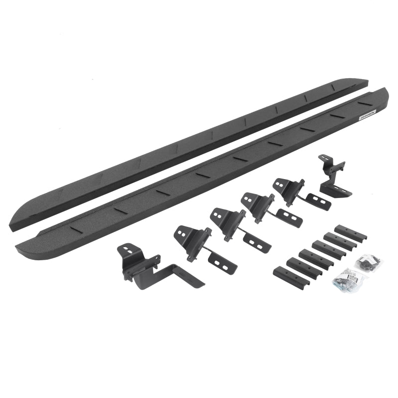 Go Rhino 07-18 Jeep Wrangler JK 4DR RB10 Slim Running Boards Kit (Incl. Brackets) - Bedliner Coating