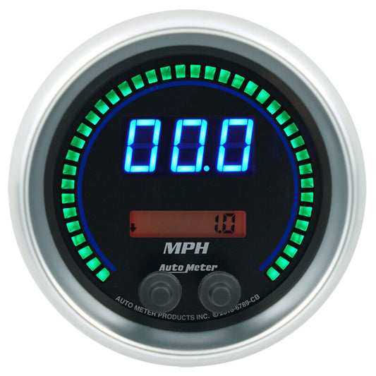 Autometer 85.7mm Black Switchable 260 MPH / 260 KM/H Speedometer Cobalt Elite Digital Gauge