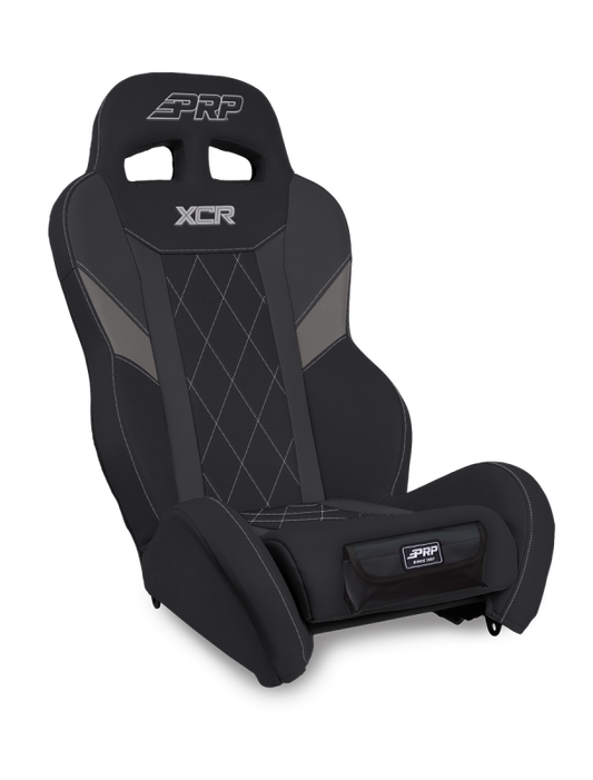 PRP XCR Suspension Seat - Black/Gray w Diamond Stitch and Front Pocket