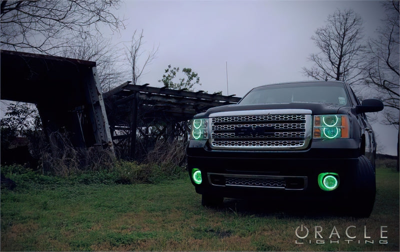 Oracle 08-13 GMC Sierra LED Round Ring Headlight Halo Kit - Blue