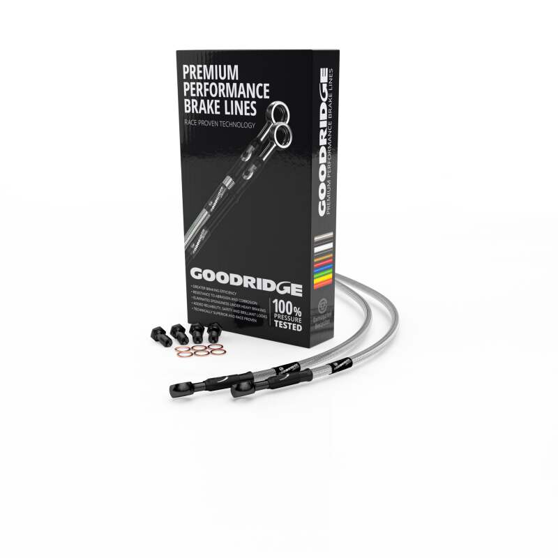 Goodridge 96-03 Kawasaki ZX7R/ZX7RR Clear Front SS Brake Lines w/Black Fittings