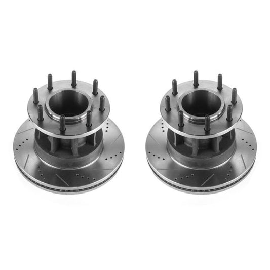 Power Stop 17-22 Ford F-350 Super Duty Front Drilled & Slotted Rotor - Pair