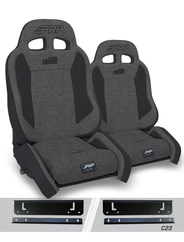 PRP 97-02 Jeep Wrangler TJ Enduro Elite Suspension Seat Crawl Edition - Gray (Pair)