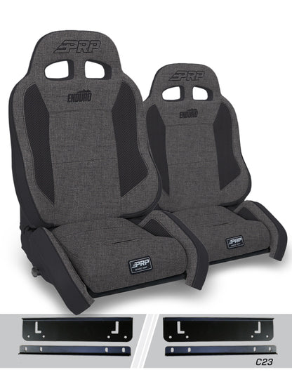 PRP 97-02 Jeep Wrangler TJ Enduro Elite Suspension Seat Crawl Edition - Gray (Pair)