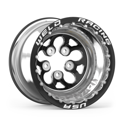 Weld Alpha-1 15x16 / 5x4.75 BP / 5in. BS Black Wheel - Black Double Beadlock