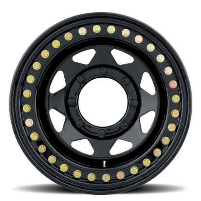 Raceline RT80 Rock 8 Spoke 15x8in / 8x165.1 BP / -19mm Offset / 130.81mm Bore - Gloss Black