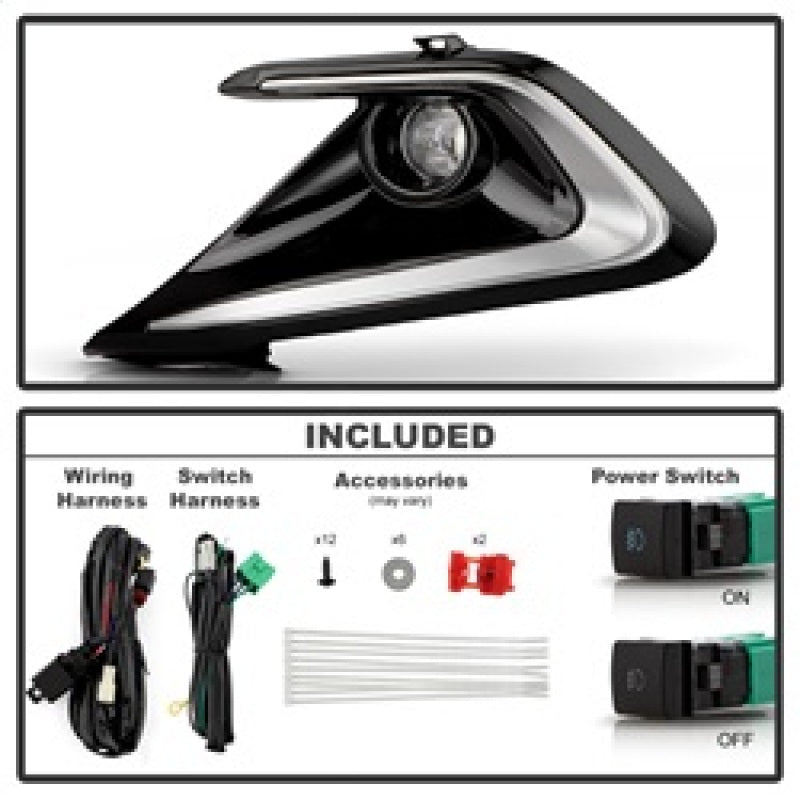 Spyder 23-24 Toyota Corolla Hatchback OEM Full Fog Lights w/Switch - Clear (FL-TCOC2023-HB-LED-C)