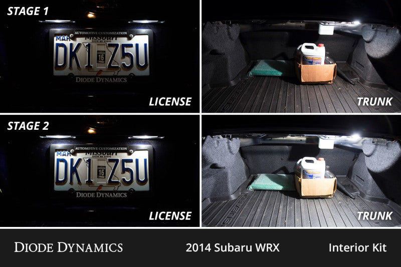 Diode Dynamics 08-14 Subaru WRX Interior LED Kit Cool White Stage 2