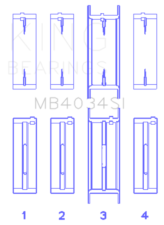 King Engine Bearings Ford 232 (Size +0.75mm) Main Bearing Set