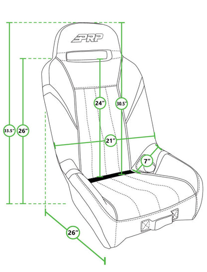 PRP GT/S.E. Suspension Seats Kit for Polaris General, RZR S 900, 900 Trail, Trail, XP 1000, Turbo, T