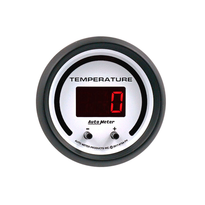 Autometer 52.4mm White Switchable 60-340 Degrees F / 40-170 Degrees C Phantom Elite Digital Gauge