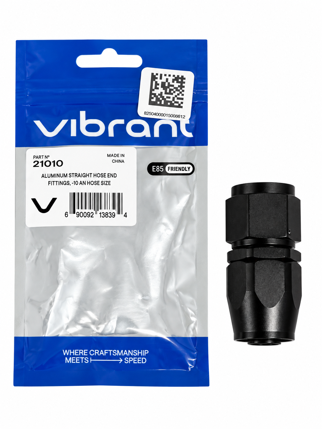 Vibrant -10AN Straight Hose End Fitting