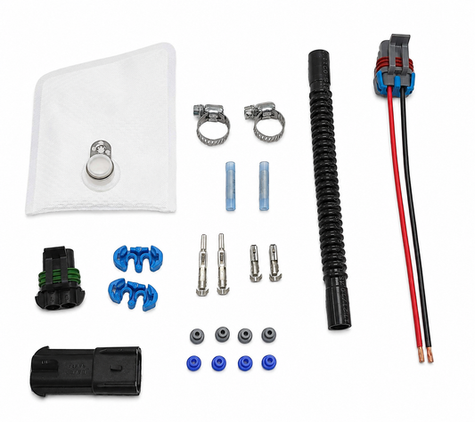 Walbro Universal Installation Kit: Fuel Filter/Wiring Harness/Fuel Line for F90000267 E85 Pump