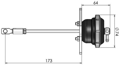 Turbosmart IWG75 Mitsubishi EVO 10 24 PSI Black Internal Wastegate Actuator