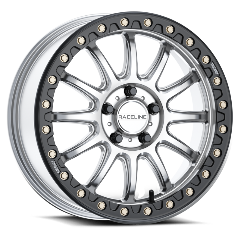 Raceline A14SB Alpha 15x7in /  BP / 25mm Offset / 68mm Bore - Hyper Silver w/Black Ring