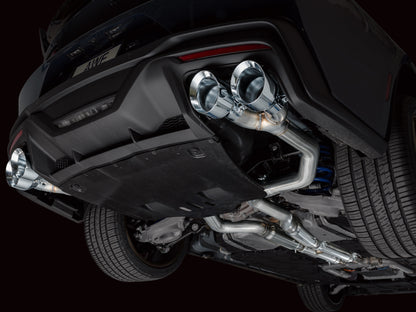 AWE 2024 Ford Mustang Dark Horse S650 RWD Track Edition Cat-Back Exhaust w/ Quad Chrome Silver Tips