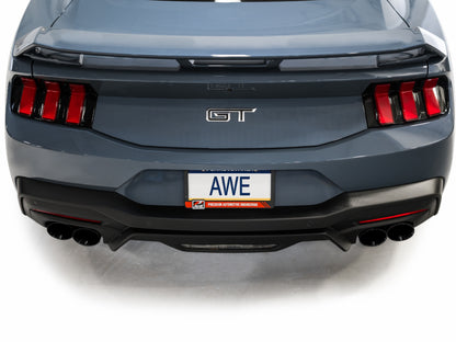 AWE 2024 Ford Mustang GT Fastback S650 RWD Track Edition Cat-Back Exhaust w/ Quad Diamond Black Tips