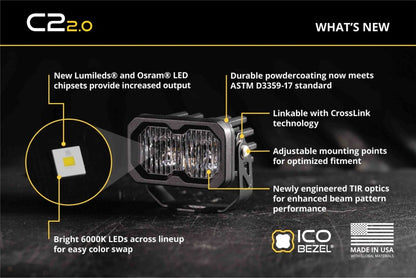 Diode Dynamics C2 2.0 Sport Yellow Driving Standard ABL (pair)