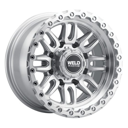 Weld Off-Road Swift 17x9in - 8x165.1 BP - ET-12 - 125.1mm CB - Gloss Silver Machined Wheel & Ring