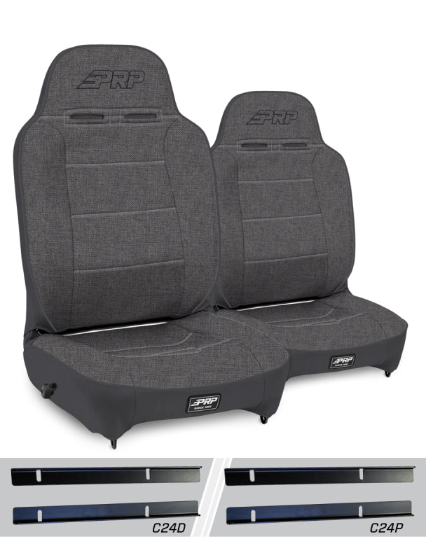 PRP 03-06 Jeep Wrangler TJ Enduro High Back Reclining Suspension Seats Kit - Gray (Pair)