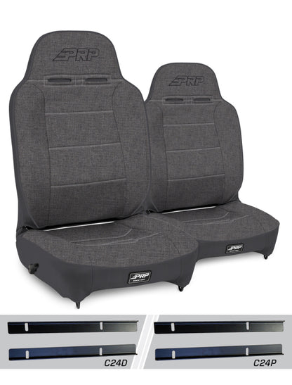 PRP 03-06 Jeep Wrangler TJ Enduro High Back Reclining Suspension Seats Kit - Gray (Pair)