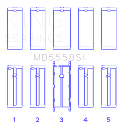 King Engine Bearings Ford R6A/114Ci 1.9L/121Ci 2.0L (Size +0.25mm) Main Bearing Set