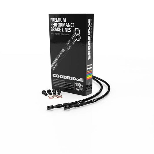 Goodridge 05-09 Honda CB1300A/SA ABS Black Front SS Brake Lines w/Black Fittings