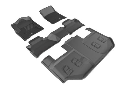 3D MAXpider 2015-2020 Chevrolet Suburban Kagu 1st & 2nd & 3rd Row Floormats - Black