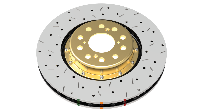 DBA 2010+ Camaro V8 SS Front Drilled & Slotted 5000 Series 2 Piece Rotor Assembled w/ Gold Hat
