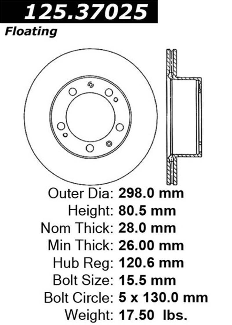 Stoptech 89-94 Porsche 911 Cryostop Premium High Carbon Rotor - Front