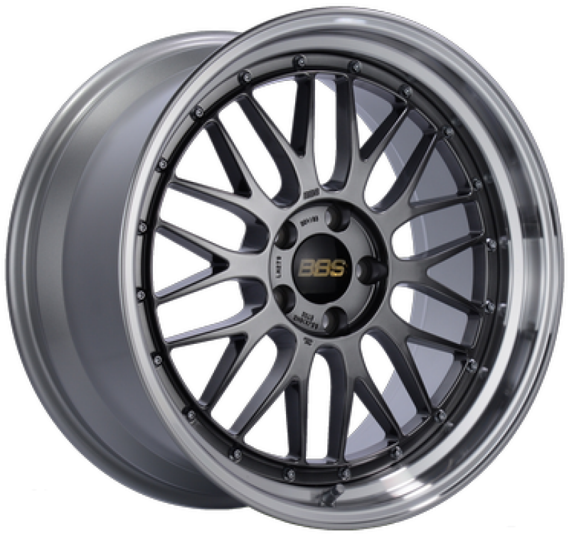 BBS LM 18x8 5x114.3 ET35 Diamond Black Center / Diamond Cut Lip Wheel PFS/Clip Required