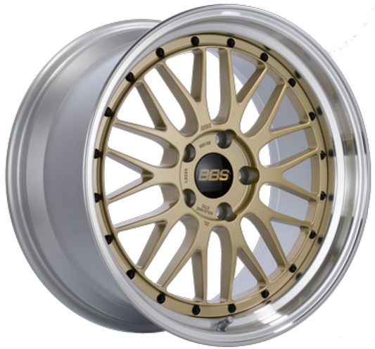 BBS LM 19x9.5 5x120 ET22 Gold Center / Diamond Cut Lip Wheel -82mm PFS/Clip Req