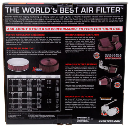 K&N Round Air Filter Assembly 5-1/8in FLG 11in OD 3-3/8in