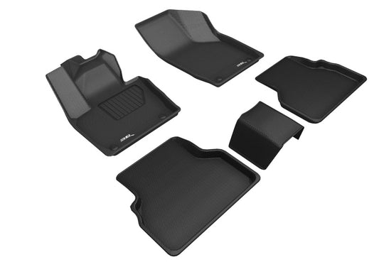 3D MAXpider 2015-2018 Audi Q3 Kagu 1st & 2nd Row Floormats - Black