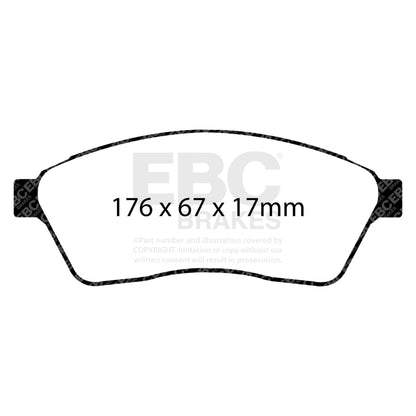 EBC 10-11 Cadillac SRX 2.8 Turbo Redstuff Front Brake Pads