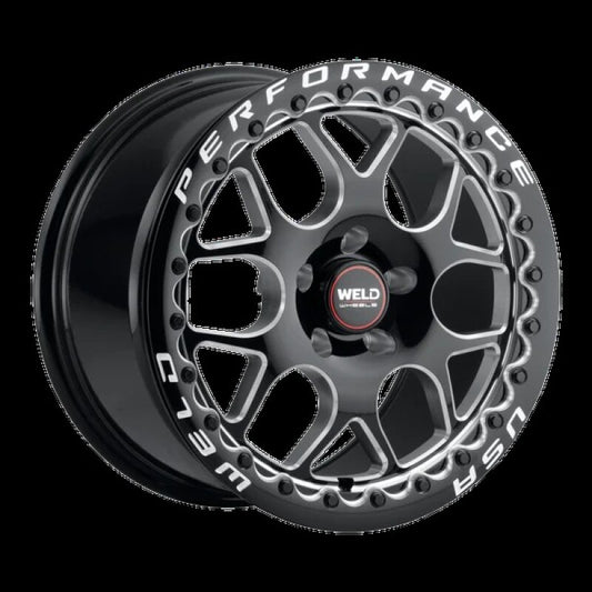 Weld Solana Beadlock 20x10.5 / 5x127 BP / ET38 / 71.5mm Bore - Gloss Black MIL DIA Wheel