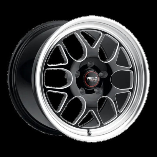 Weld Solana Drag 15x10 / 5x114.3 BP / ET22 / 6.36in BS / 78.1 Dia - Gloss Black Milled Wheel