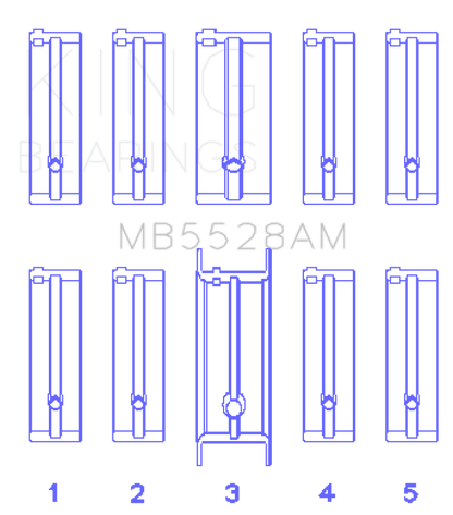 King Engine Bearings Mazda 626 F8/(Size +0.50mm) Main Bearing Set