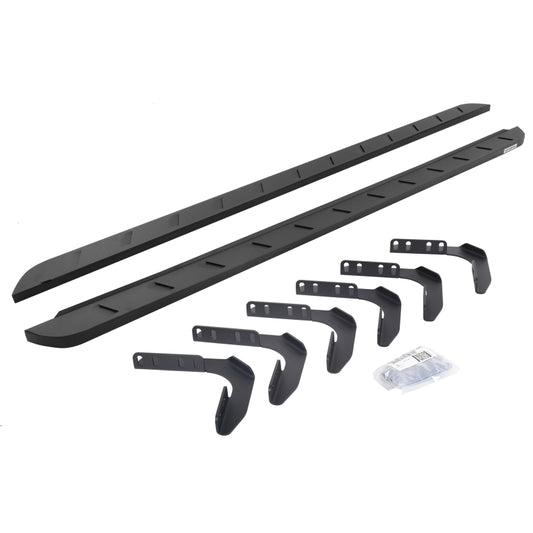 Go Rhino 99-16 Ford F-250 / F-350 Super Cab 4DR RB10 Slim Running Boards Kit (w/Brackets) - Tex. Blk