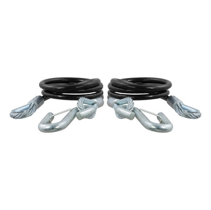 RockJock Curt Towing Safety Cable Kit 44 1/2in Long w/ 2 Snap Hooks 5000lbs 2-Pack