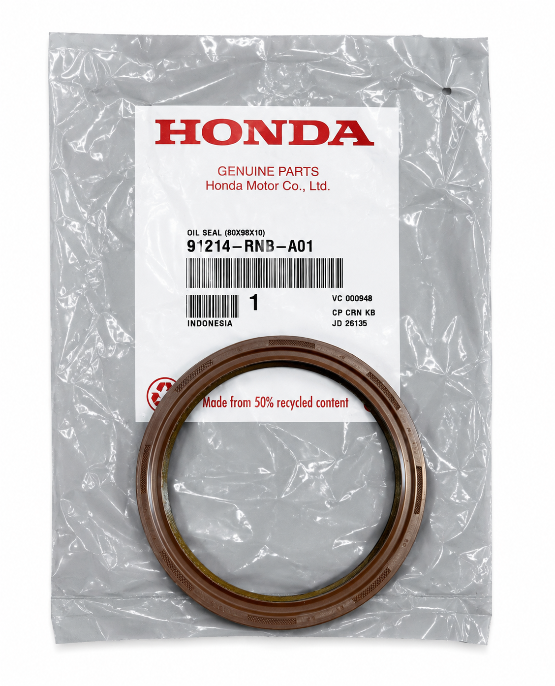 Honda - Genuine OEM Honda K-series Rear Main Crankshaft Oil Seal | 91214-RNB-A01 | K20 K24