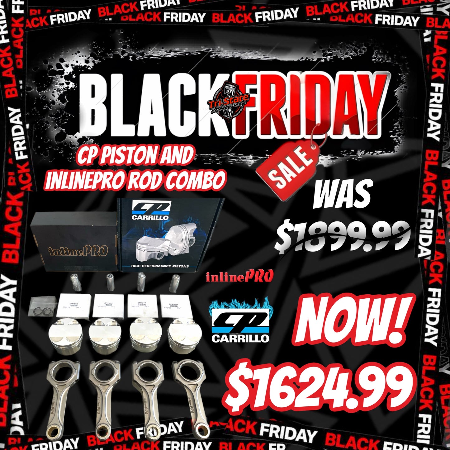 Black Friday Sale - Cp Piston and Inline-Pro Rod Combo B-series/K-series