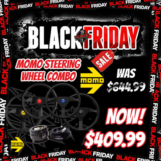 Black Friday - Momo Steering Wheel w/ Quick Release and Short Hub Combo