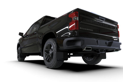 Rally Armor 19-26 Gen 4 Chevy Silverado 1500 Black UR Mud Flap White Logo