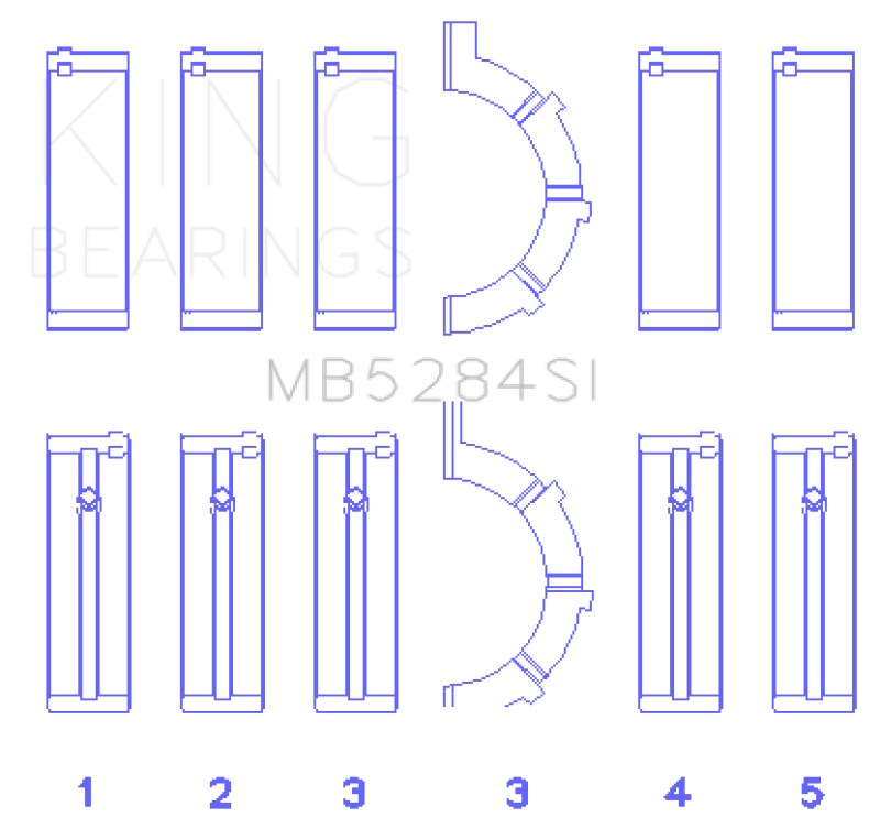 King Engine Bearings Chrysler/Jeep 287Ci 4.7L (Size +0.75mm) Main Bearing Set