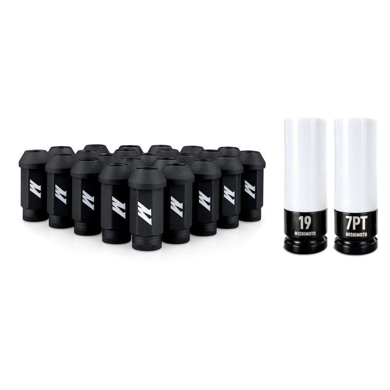 Mishimoto Steel Locking Lug Nuts M14x1.5 24pc Set Black