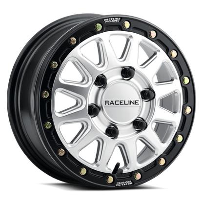 Raceline A14SB Alpha 15x7in /  BP / 25mm Offset / 68mm Bore - Hyper Silver w/Black Ring